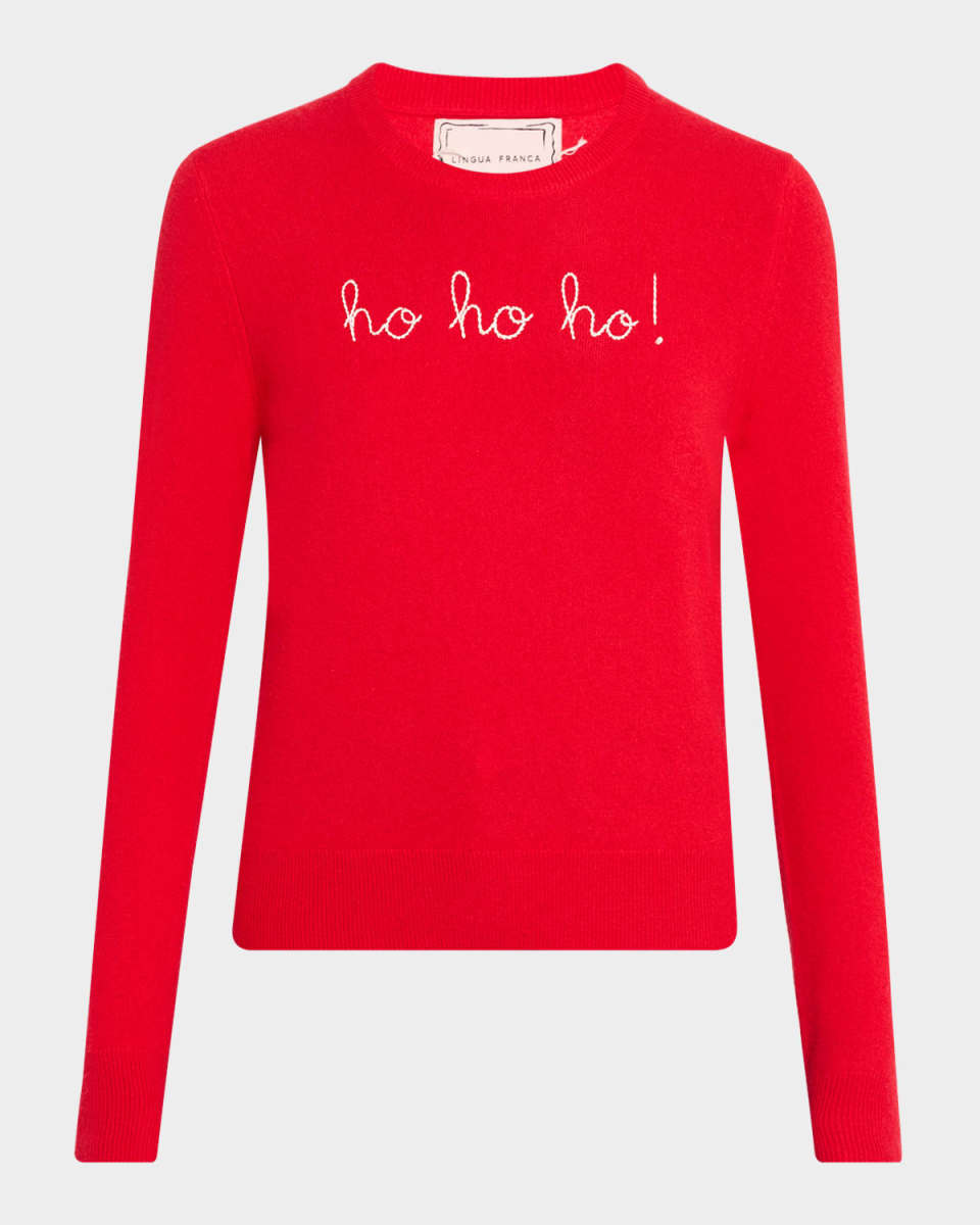 Ho Ho Ho Cashmere Crewneck Sweater